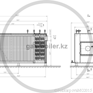 Чертеж водогрейного газового котла 1,2 МВт