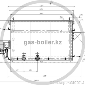 Чертеж водогрейного газового котла 2,5 МВт