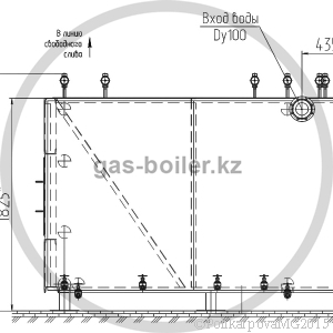 Чертеж водогрейного газового котла 800 кВт